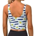 thumbnail image 4 of Uemuo Daisy Striped Nautical Pattern Women's Sports Bra - High Impact Support, Breathable, and Comfortable Athletic Bra for Running, Yoga, and Workouts, 4 of 9