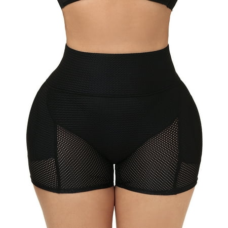 SWSMCLT Women s Hip Pads Shaper Padded Thigh Butt Lifter Panties Mesh Tummy Control High Waisted Body Shaper Shorts Underwear Hip Enhancer Shapewear Waist Black Medium