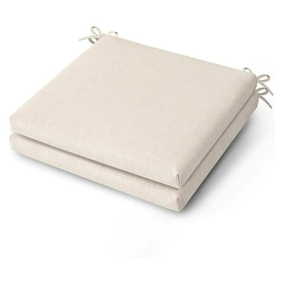 Outdoor Patio Chair Cushions Set of 2, Outdoor Seat Cushions for Patio Furniture Patio Chair Cushions with Zippers, Square Outdoor Chair Pads, Beige