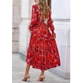 thumbnail image 7 of PRETTYGARDEN Women's Floral Maxi Dress Spring Long Sleeve V Neck Casual A Line Long Flowy Boho Party Dresses, 7 of 7