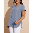 thumbnail image 4 of a.Jesdani Women’s Plus Size V-Neck Blouse Casual Flowy Flutter Sleeve Tops with Button for Curvy Women M-4X, 4 of 8