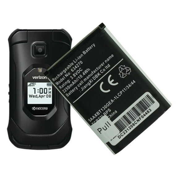 Battery SCP-73LBPS Replacement for Kyocera DuraXV Extreme E4810 Verizon Flip Phone SCP73LBPS High Capacity Battery Fix Dead Power Issue