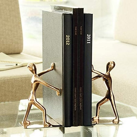 Heavy Duty Stainless Steel Man bookends - Nonskid Book Stopper for