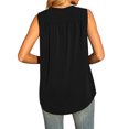 thumbnail image 5 of Beach Vacation Clothes for Women Cleavage Tops for Women Chambray Top Top Thick Strap Band 13 Memory Girl Crop Tops Cute Summer Design Your Own Sock Cowl Neck Summer Black 2XL, 5 of 8