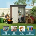 thumbnail image 3 of 5x3 FT Storage Sheds, Metal Storage Garden Shed with Door & Lock for Patio Storage, Brown, 3 of 9