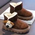 thumbnail image 5 of YMNXA Big Boys Girls Booties Non Slip Solid Color Cartoon Detail Soft Sole Plush Warm Comfortable Shoes For Daily Wear Brown 4.5-5 Years, 5 of 9
