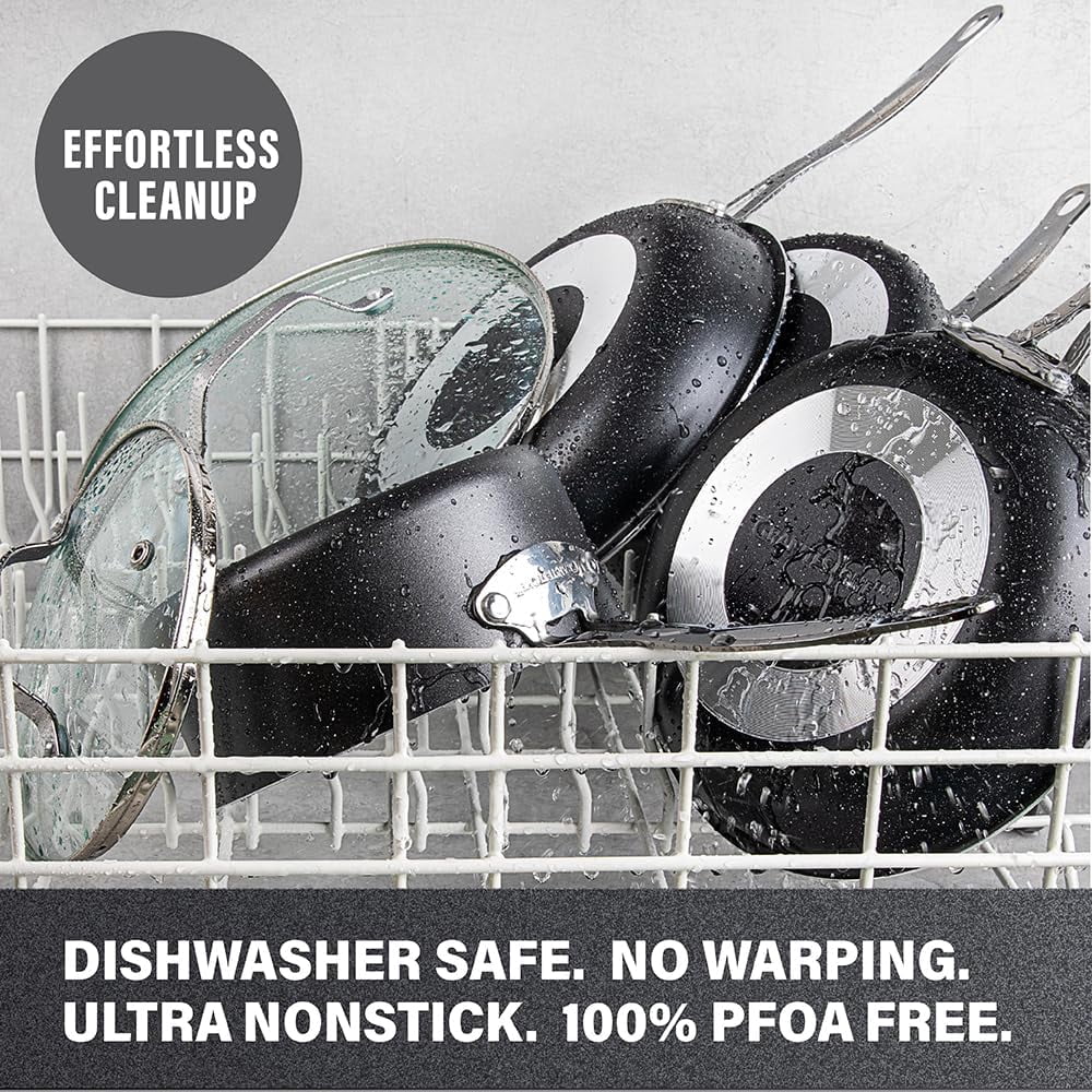 Granitestone Jumbo Cooker with Lid, Nonstick Triple Coated Surface, Family Sized Open Skillet with Stainless Steel Stay Cool & Helper Handle, Oven and Dishwasher Safe