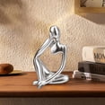 thumbnail image 4 of Thinker Statue 3PCS, Sculpture Decorative Figures, Thinker Statue, Sculpture Abstract Art, Aesthetic Ornaments for Home, Resin Statue for Decoration Room, Bathroom, Office, Desk-Gold, 4 of 6