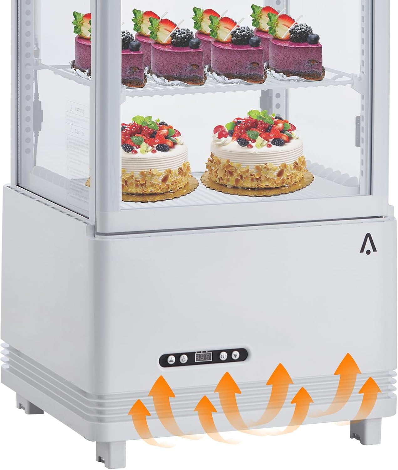 Accreate Commercial Display Refrigerator, 3.46 Cu.Ft. Glass Door, Upright Beverage Merchandiser, White