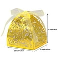 thumbnail image 3 of MINKUROW Pack of 100 Laser Cut Rose Candy Boxes,Favor Boxes 2.5"x 2.5"x 3.1",Gift Boxes Shower Anniverary Birthday Party Wedding Favor 100,Metallic Gold, 3 of 5
