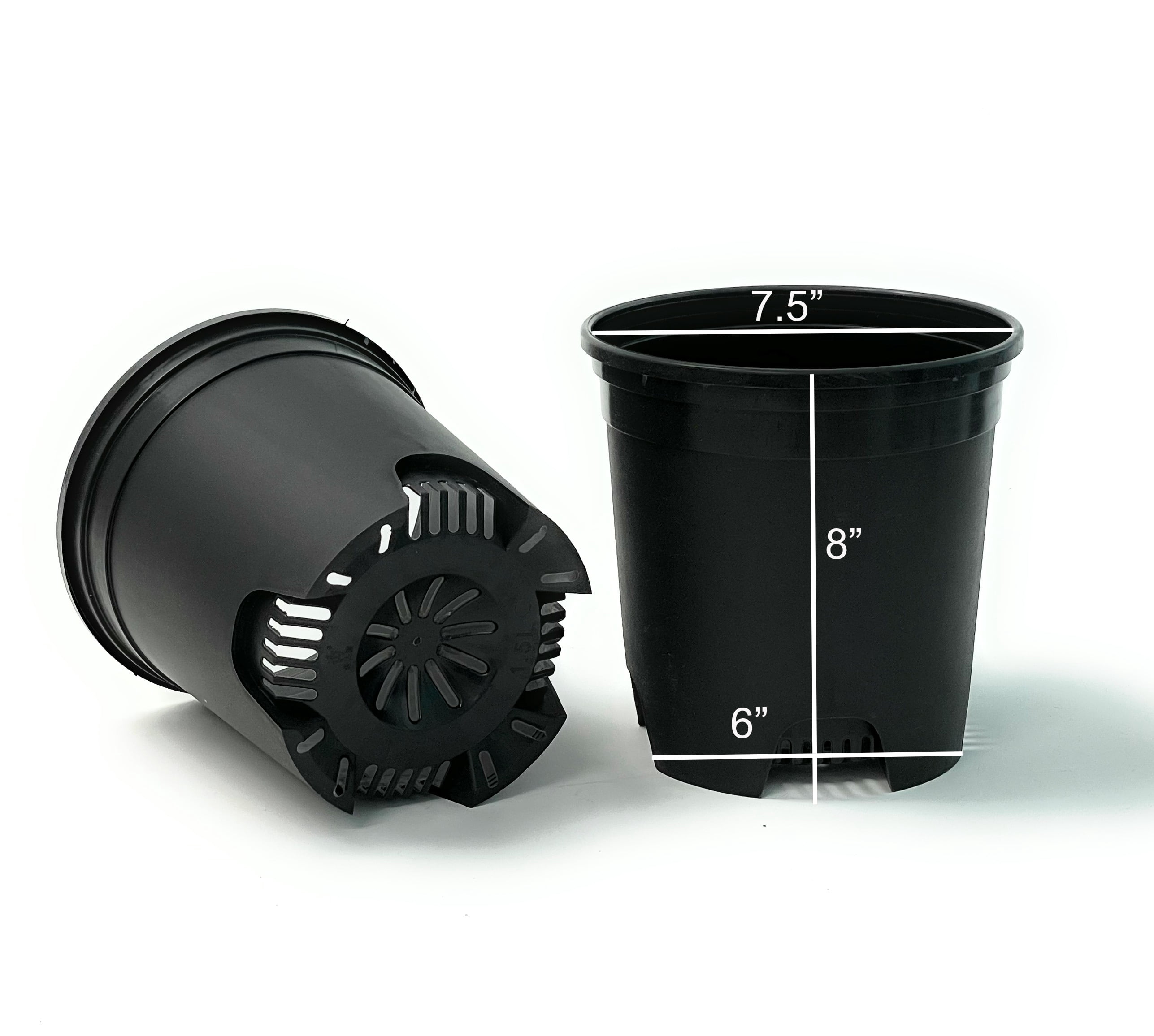 Cotta Planters 1.5 Gallon Nursery Pots 30-Pack 7.5 inch Bulk Black Plastic Planters Greenhouse supplies