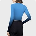 thumbnail image 2 of Luxalzxs Women's Fashion Casual Long Sleeve Gradient Color Round Neck T-Shirt Basic Y2K Tight Slim Fit Workout Yoga Shirt, 2 of 5