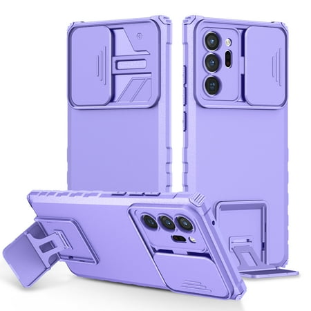 SaniMore for Samsung Galaxy Note 20 Ultra 5G Case 2020 with Slide Camera Cover Built-in Kickstand Dual Layer Hybrid Shockproof Case for Galaxy Note 20 Ultra 5G 6.9", Purple