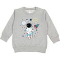thumbnail image 2 of Inktastic Astronaut the Moon Spaceship and Shooting Star for Light Colors Toddler Sweatshirt, 2 of 4