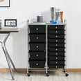 thumbnail image 4 of YEXJ 15 Drawers Rolling Storage Cart Multipurpose Mobile Rolling Utility Storage Organizer Cart Tools Scrapbook Paper Organizer on Wheels-15-Black, 4 of 9