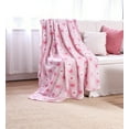 thumbnail image 5 of Serafina Home Velvety Soft Floral Fleece Valentine's Day Throw Blanket, Pink Hearts and Daisies Pattern Cozy Velvet Plush Blanket for Kids and Adults 50" x 60", 5 of 5