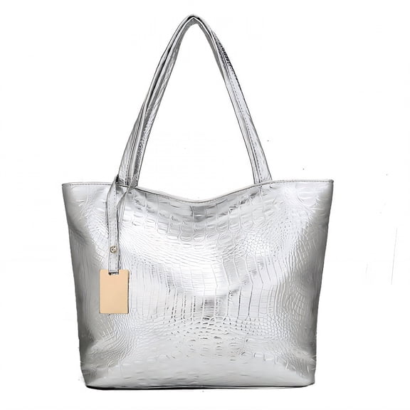 GASTROPOD 2026 New Large Tote Bags for Women,Stylish Crocodile Handbags for Women,Pattern Texture Ladies Handbags,For Office,Shopping,Travel,Silver