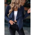 thumbnail image 5 of Women's Faux Suede Jacket Fashion Autumn Long Sleeve Front Opening Cropped Coat, 5 of 8