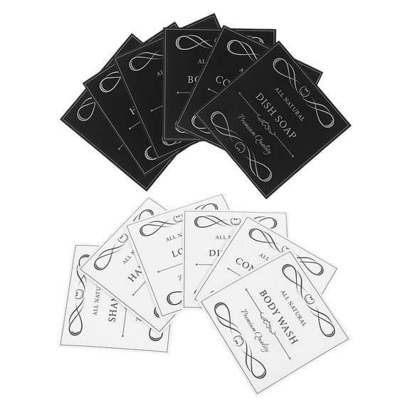 SOPOTUTU PVC Adhesive Labels for Bathroom Containers, 12 Assorted Color Stickers, and Easy to Apply