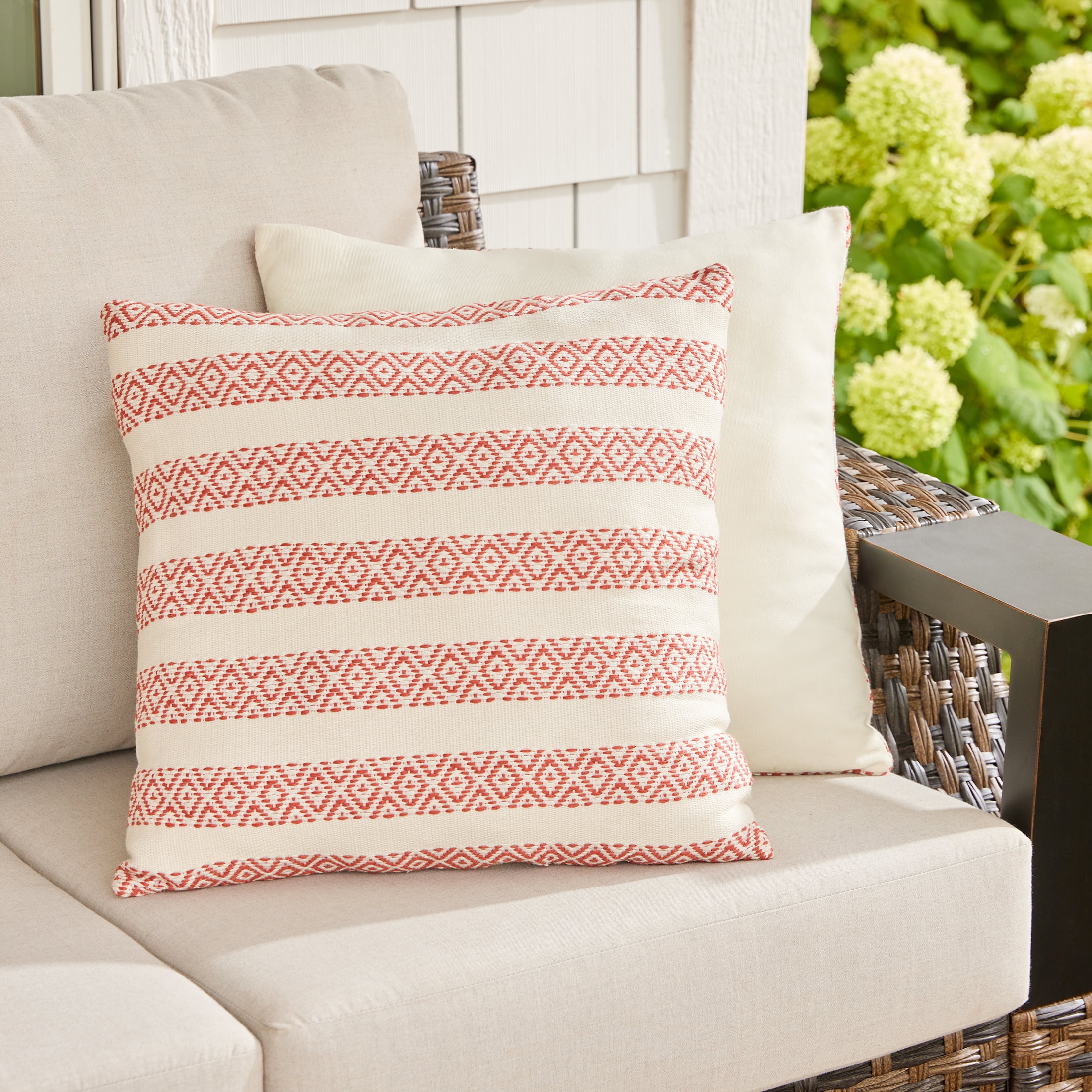Better Homes and Garden Red Stripe Outdoor Pillow