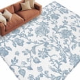 thumbnail image 3 of 5x8 Area Rugs, Light Blue Flower Non-Skid Rubber Backing Large Rectangle Rugs - Living Room Bedroom Home Office, Vintage Farmhouse Boho Leaf Spring Indoor Floor Mat Carpets Washable Rug, 3 of 9