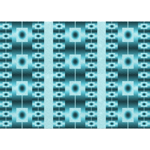 Ahgly Company Indoor Rectangle Patterned Dark Cyan Green Area Rugs, 6' x 9'