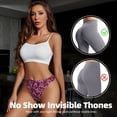 thumbnail image 4 of Thongs for Women - Purple Orchids Flowers No Show Seamless Womens Thongs Underwear, Soft Stretch G String Thongs for Women,Cuteness Ladies Thong Bikini Panties Briefs, 4 of 5