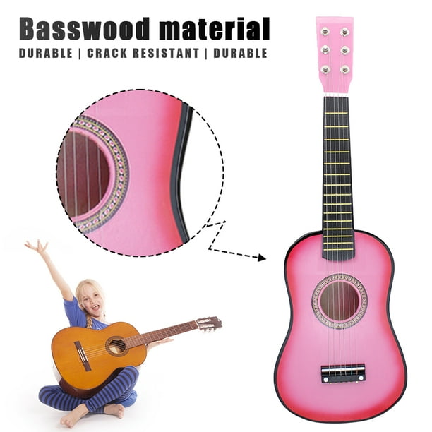 23 Mini Guitare Acoustique 6 Cordes Pour Enfants Débutants Pratique  Garçons Filles Rouge 