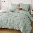 thumbnail image 3 of U by Bedsure Twin Size Comforter Set - Bed in a Bag Queen 5 Pieces, Pintuck Beddding Sets Sage Green Bed Set with Comforter, Sheets, Pillowcase & Sham, Sage Green, 3 of 11