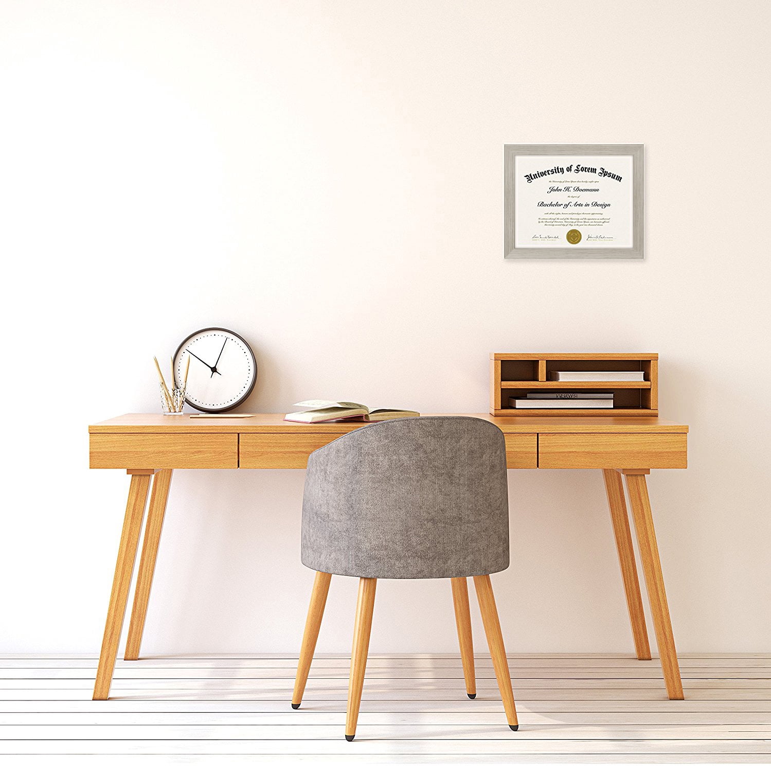 Americanflat 8.5x11 Diploma Frame in Drift Wood with Shatter Resistant Glass - Horizontal and Vertical Formats for Wall and Tabletop