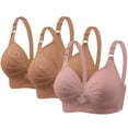 thumbnail image 1 of Birdeem Bras for Women 3Pcs Womans Printing Gathered Together Large Size Daily Bra Underwear No Rims, 1 of 1