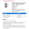 thumbnail image 2 of Front Shock Absorber Set - Compatible with 1997 - 2002 Ford Expedition 1998 1999 2000 2001, 2 of 2