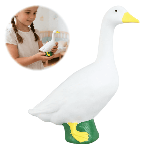 LHYXU 7 Inch Goose Statue Resin White Geese Garden Art for Desktop Ornaments All-Weather Home Decor & Housewarming Gift Easter Christmas Halloween Thanksgiving Holiday Decorations