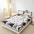 thumbnail image 4 of Manfei Kawaii Xmas Tree Child Bed Sheets, Winter Christmas King Sheets, Green Plaid Sheet Set, Luxury Bedroom Decor, 4 Pieces, 4 of 7