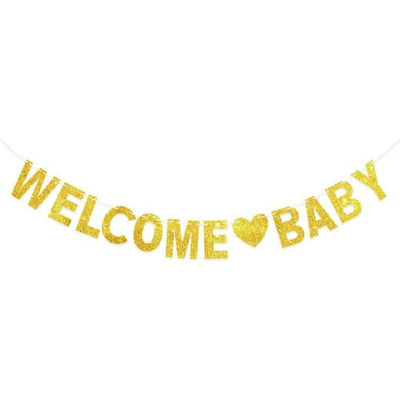 Welcome Baby Banner, Pre-Strung Baby Shower Decoration Banner Sign for Backdrop,Adorable Neutral Gender Reveal Party Decor/Newborn Birth Hospital Signs