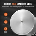 thumbnail image 3 of Stainless Steel Stockpot 42 Quart, Large Cookware Pot with Lid, Heavy Duty Stock Pot for Cooking, Commercial Grade, Induction Compatible, Silver, 3 of 8
