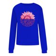 thumbnail image 4 of EQWLJWE Chandails en Molleton Roses pour Femmes Ruban Rose Sensibilisation au Cancer du Sein Chemise Mode Graphique Blouse Chemise Décontractée Manches Longues Col Rond Chandail Tops Pulls d'Automne pour Femmes, 4 of 5