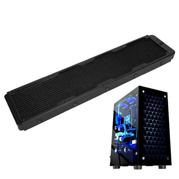 Radiador De Enfriamiento De Agua 18 Tubos Black Aluminio Aluminio Interquangador De Calor Accesorios Para Computadoras
