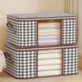 thumbnail image 3 of Caja de almacenamiento Visible de gran capacidad, organizador de ropa portátil para el hogar con asas, contenedor plegable con cremallera para edredón a prueba de polvo, 3 of 5