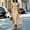 Khaki, variant on Morttic Women's Solid Color Sleeveless Cowl Neck Midi Dress – Elegant Ruched Tied Waist A-Line Dress Office & Party Wear Brown，M