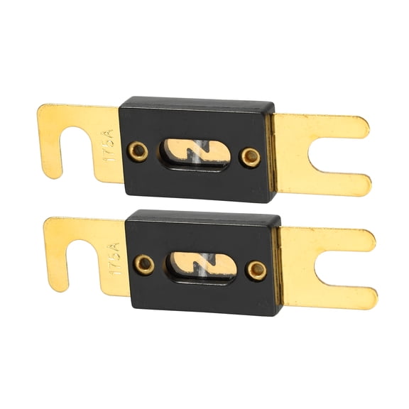 2 Pcs Mini ANL Fuses 175A Audio CD Fuse for Car Motorcycle Boat Gold Tone Black