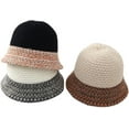 thumbnail image 2 of CoCopeaunts Bucket Hat for Women Fashion Stitching Knitted Fisherman Hat Winter Warm Woolen Basin Hat Outdoor Travel Vacation, 2 of 8