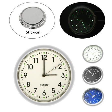 - Pocket Mini Luminous Quartz Analog Watch Stick-On Clock for Car Boat Bike Home