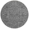 thumbnail image 2 of 8' Charcoal And Silver Round Floral Washable Indoor Outdoor Area Rug, 2 of 5