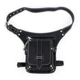 thumbnail image 4 of 1pc Punk Vintage Waist Bag PU Leather Motorcycle Fanny Pack With Leg Strap, 4 of 5
