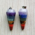 thumbnail image 4 of HOOUN 6pcs/lot Rainbow 7 Chakra Hexagonal Pyramid Shape Pendants for Jewelry Making, 4 of 8