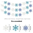thumbnail image 4 of Pancarta de copo de nieve con purpurina azul blanco, decoraciones de fiesta temáticas navideñas, manto de las maravillas de invierno, decoración del hogar, decoración de fiesta festiva de Papá Noel, d Namotu YZY774, 4 of 7