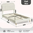 thumbnail image 2 of Twin Full Bed Frame with Bookcase Headboard - Upholstered Velvet Platform Bed, 890LB Capacity, Noise-Free, Heavy-Duty Steel Legs, Easy Assembly, 2 of 7