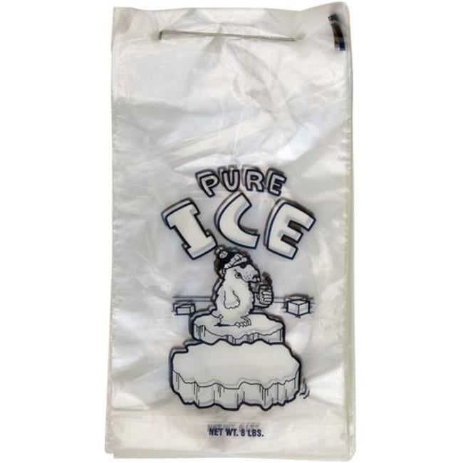 10 lb Plastic Wicket Ice BagsPure ICE 1000/Case International Plastics 