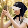 thumbnail image 4 of Byfri Integrated Scarf Baseball Cap Sun Protection Visor Hat for Women Summer Beach Wear One Size, 4 of 7